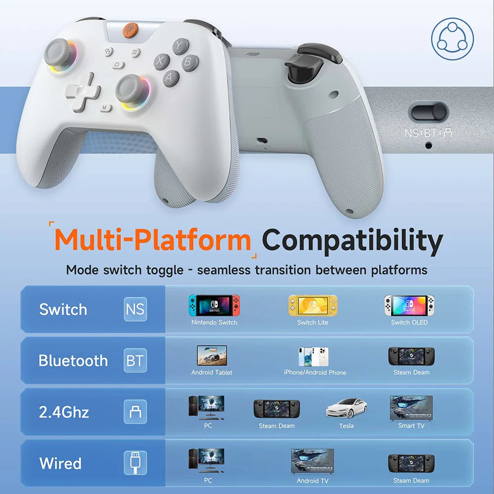 EasySMX X05 wireless gamepad RGB hall effect multi-platform