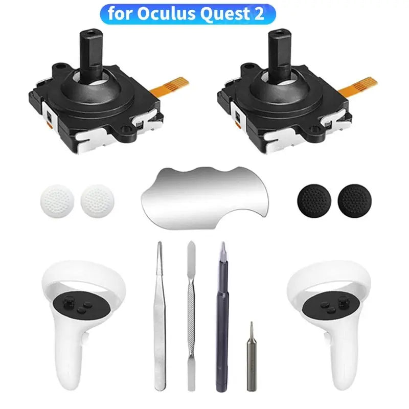 VR Joystick Replacement Kit & Thumbstick Grips for Oculus Quest 2