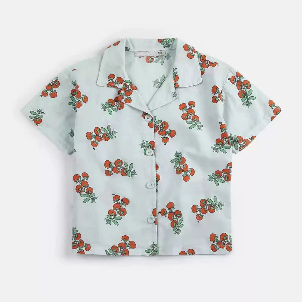 Girls Countryside Flower Printed Dress – Kids Summer Outfit