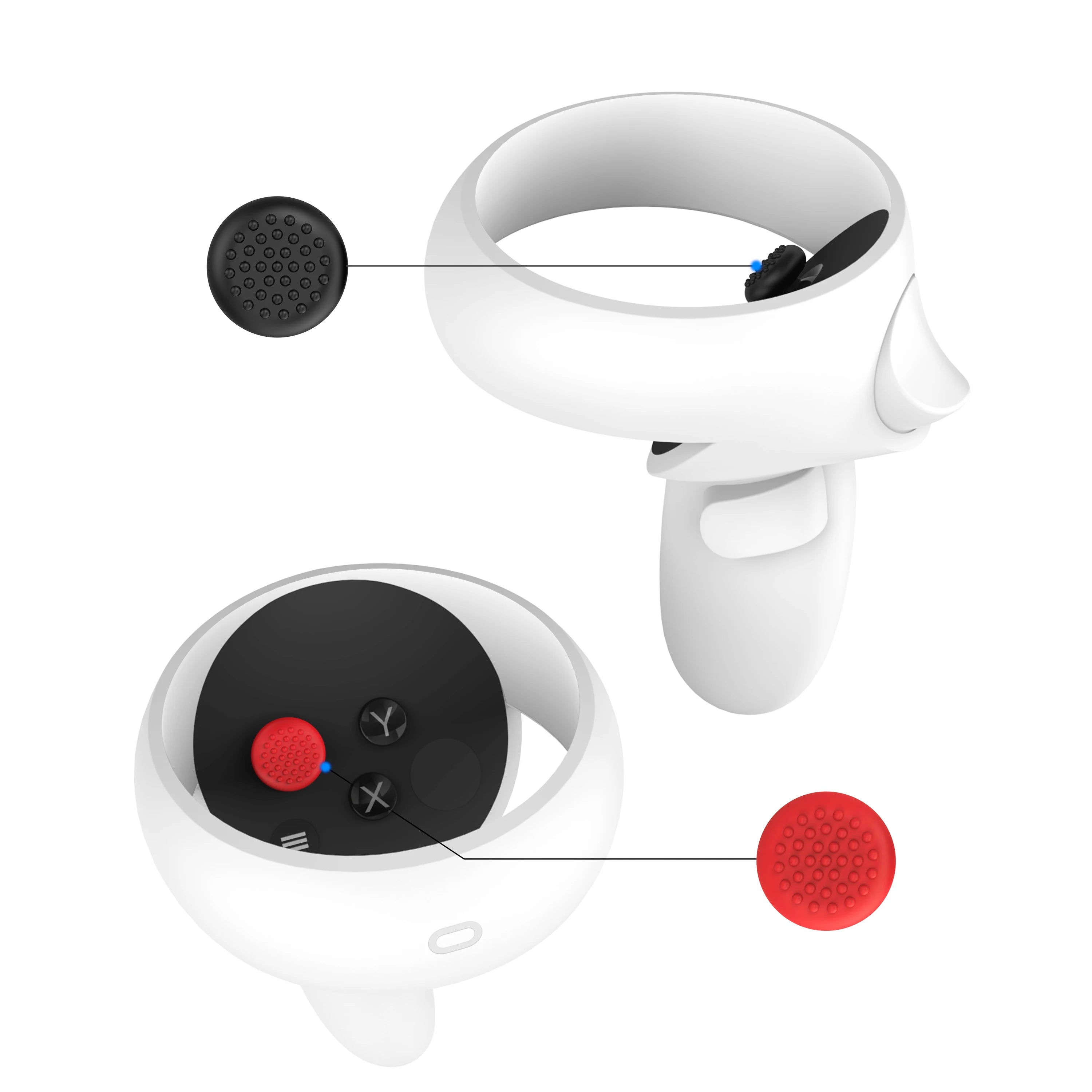 Silicone VR Controller Cover & Knuckle Grip for Oculus Quest 2/3