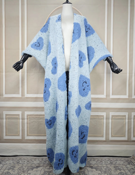 Luxury Fur Gradient Coat Poncho – Women's Warm Winter Outerwear