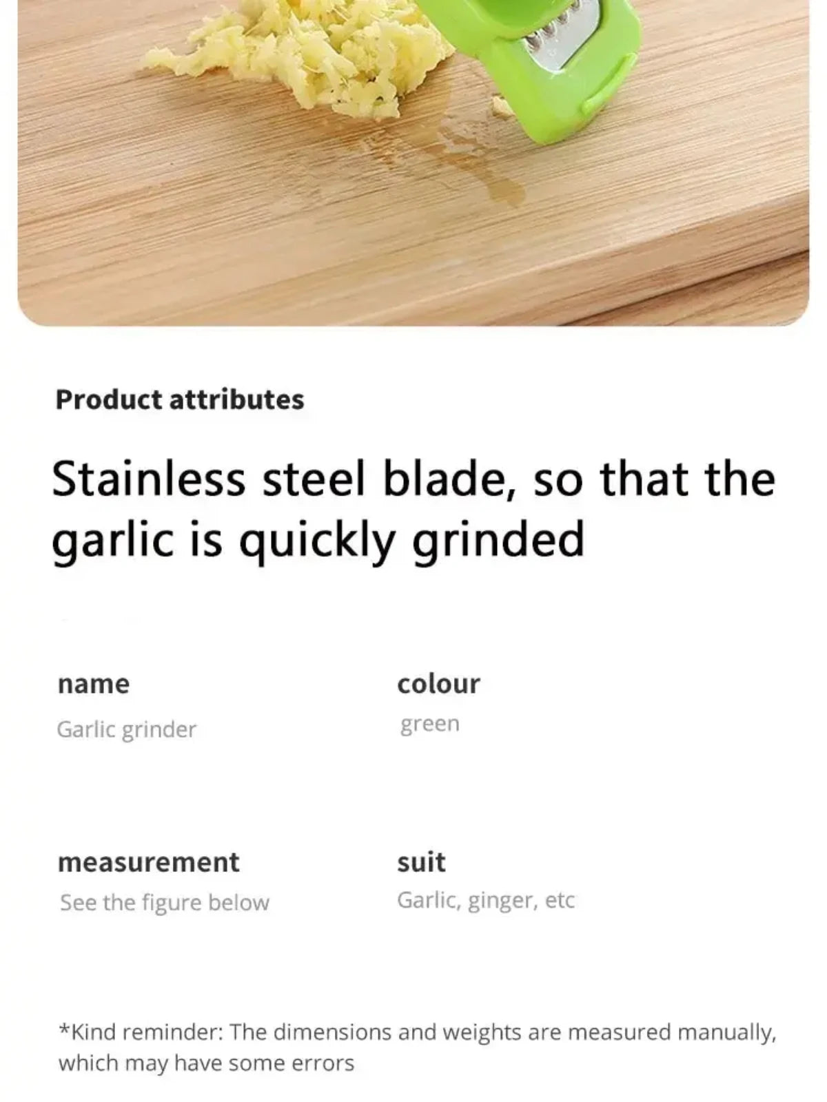 Mini Garlic Press & Grinder – Creative Kitchen Tool
