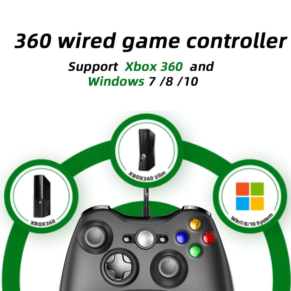Xbox 360 Wired Game Controller for PC – Windows 7/8/10 Compatible