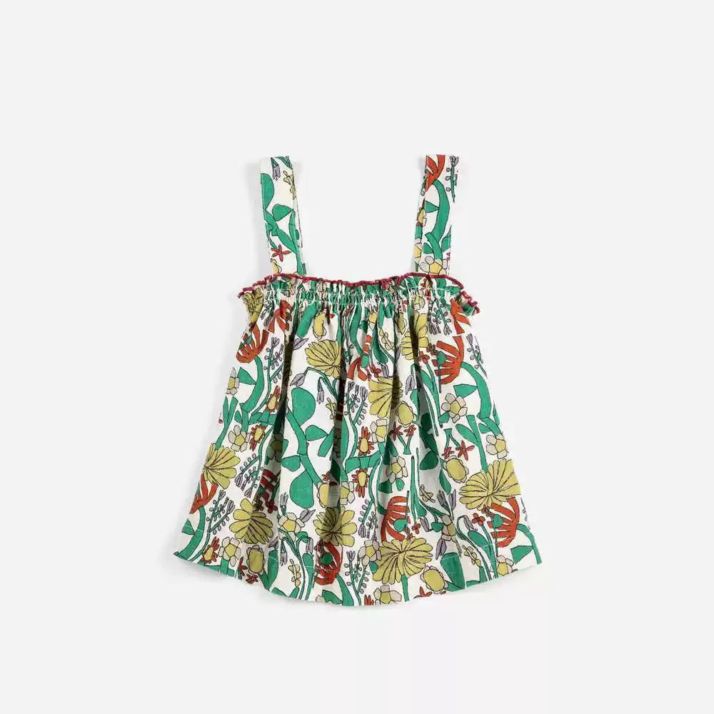 Girls Countryside Flower Printed Dress – Kids Summer Outfit