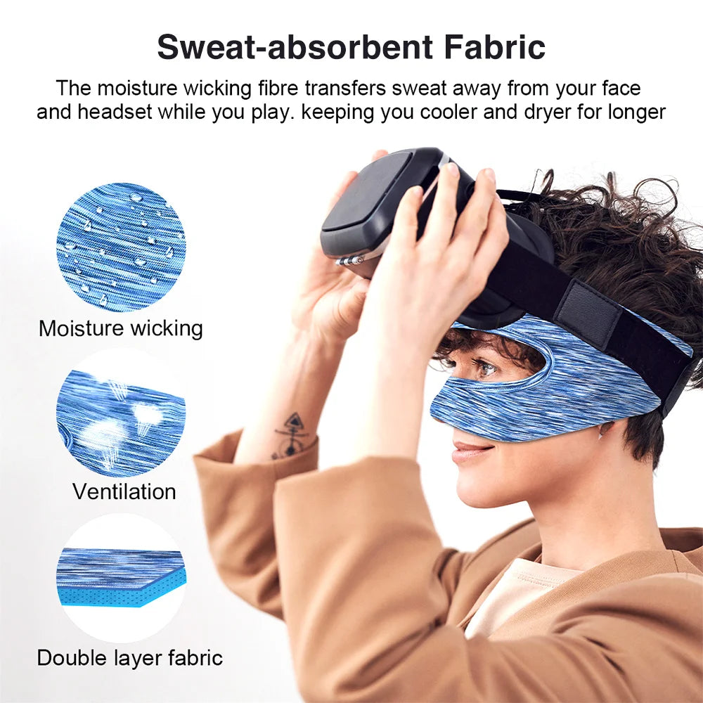 Breathable VR Eye Mask Cover & Sweat Pad for Meta Quest 2/3 & Oculus Quest