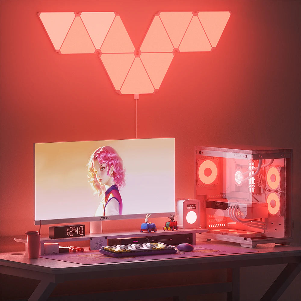 RGB Quantum Triangle Wall Light – WiFi & Bluetooth App Control