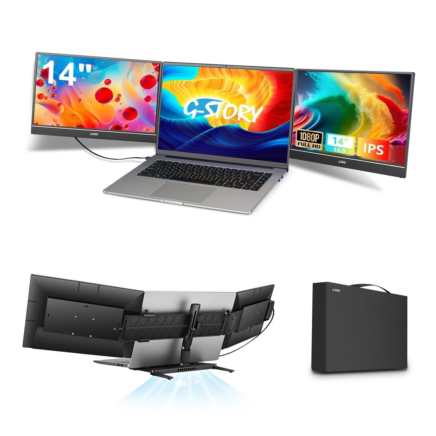 14-Inch Portable Dual Screen Monitor – HD Office Display
