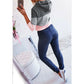Sexy Color Block Loose Long-sleeve Shirt – Women's Fashion Top