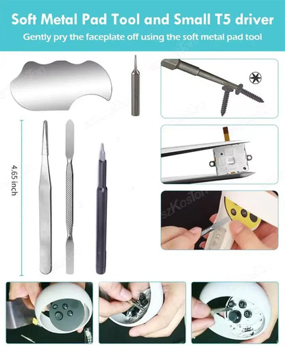 VR Joystick Replacement Kit &amp; Thumbstick Grips for Oculus Quest 2