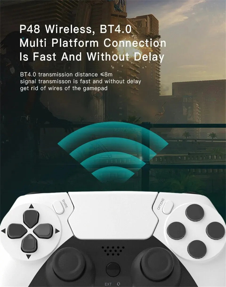GAMINJA P48 Wireless Gamepad for PS4 PS3 &amp; PC – Six-Axis