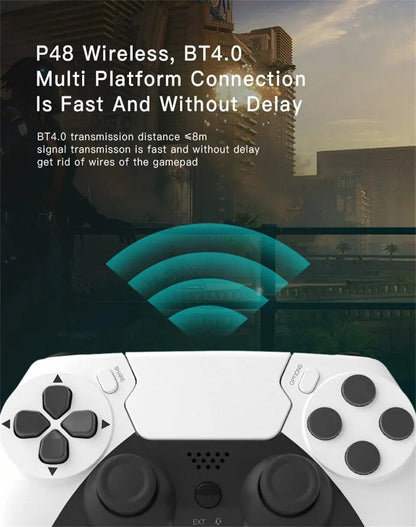 GAMINJA P48 Wireless Gamepad for PS4 PS3 &amp; PC – Six-Axis