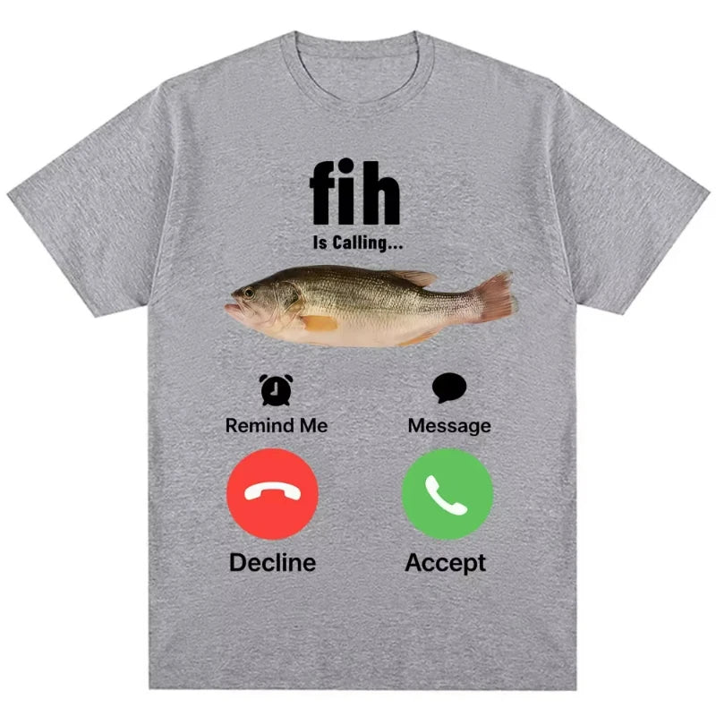 Funny Meme T-shirt – “Fih Is Calling” Humor Streetwear