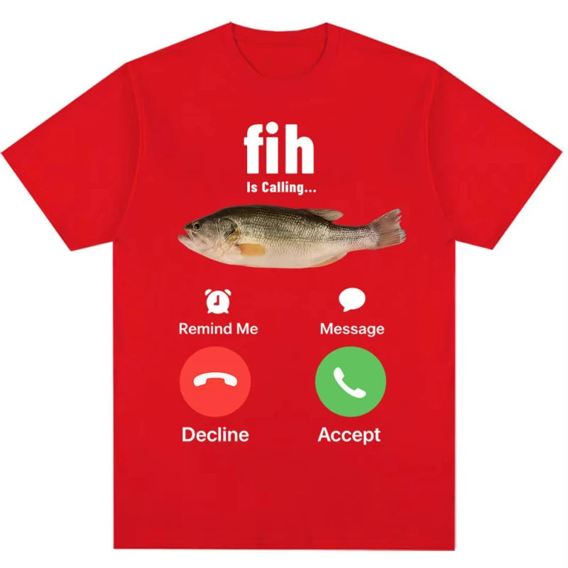 Funny Meme T-shirt – “Fih Is Calling” Humor Streetwear