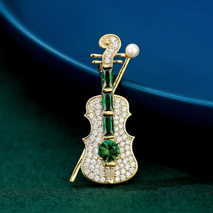 Musical Instrument Brooch Pin – Guitar, Violin, Piano for Women &amp; Kids