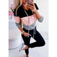 Sexy Color Block Loose Long-sleeve Shirt – Women's Fashion Top