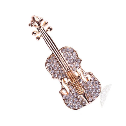 Musical Instrument Brooch Pin – Guitar, Violin, Piano for Women &amp; Kids