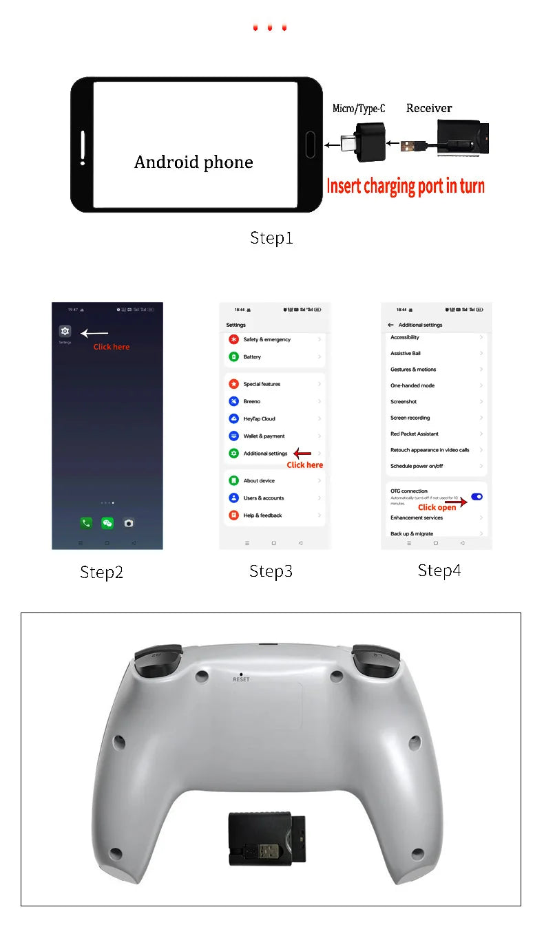 Wireless gaming controller for PS1 PS2 PS3 PC Android