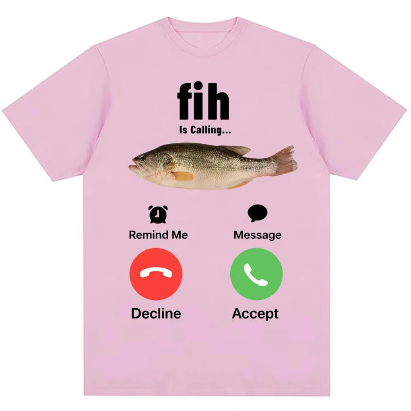 Funny Meme T-shirt – “Fih Is Calling” Humor Streetwear