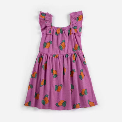 Girls Countryside Flower Printed Dress – Kids Summer Outfit