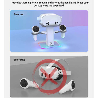 VR Headset Stand &amp; Controller Display Holder for Meta Quest 3/3S