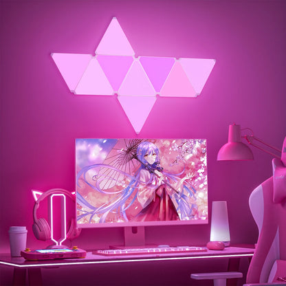 RGB Quantum Triangle Wall Light – WiFi &amp; Bluetooth App Control