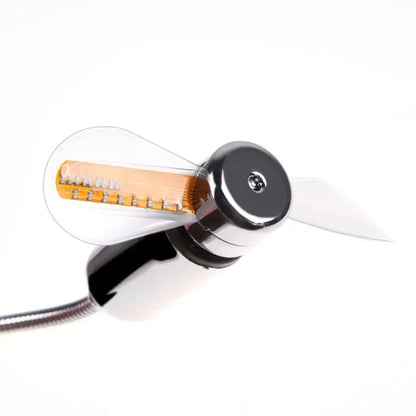 USB Mini Flexible Fan with LED Light – Adjustable Desk Fan