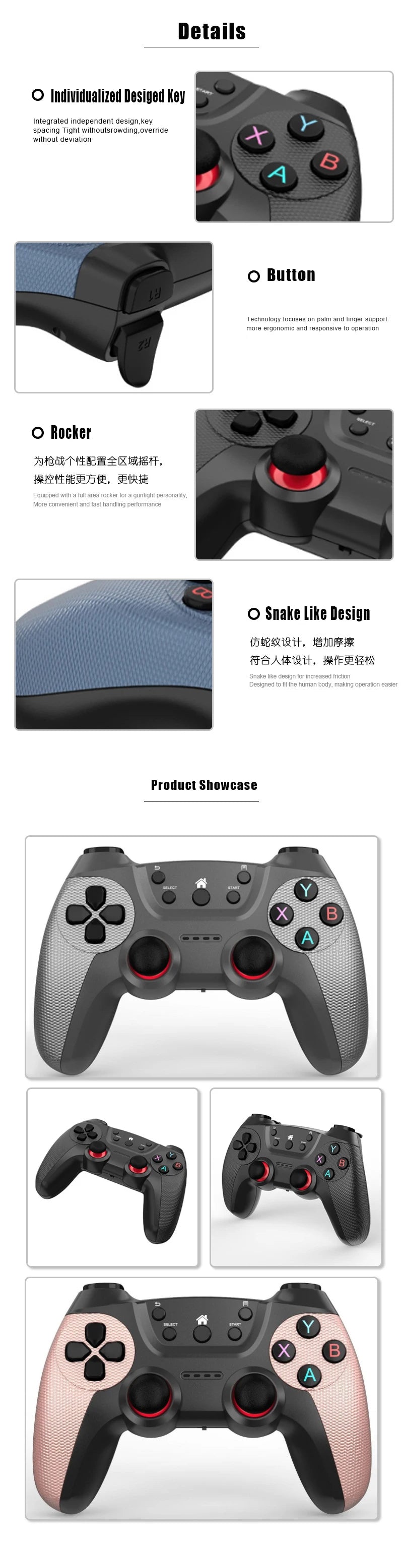 Wireless gamepad mando android pc tv box mobile controller