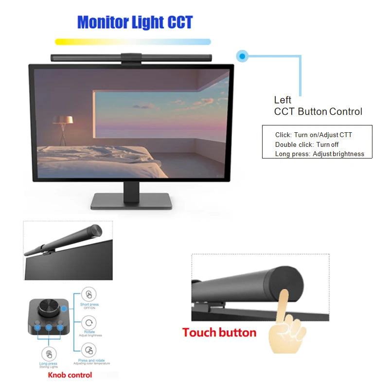 RGB LED Monitor Light Bar – 44cm Screen Hanging Lamp