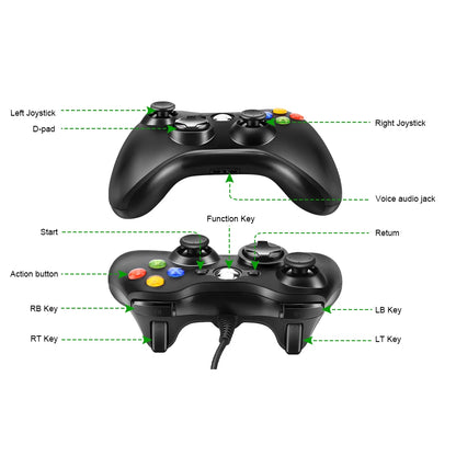 Xbox 360 Wired Game Controller for PC – Windows 7/8/10 Compatible