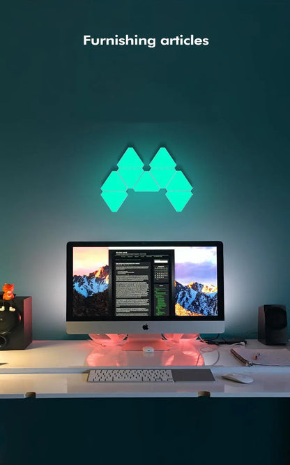RGB Quantum Triangle Wall Light – WiFi &amp; Bluetooth App Control