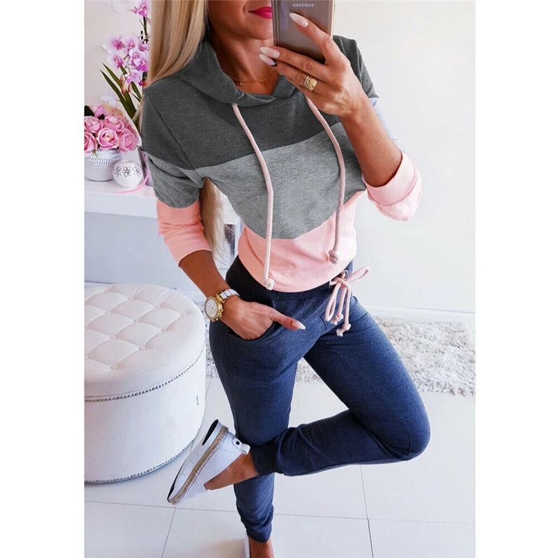 Sexy Color Block Loose Long-sleeve Shirt – Women's Fashion Top