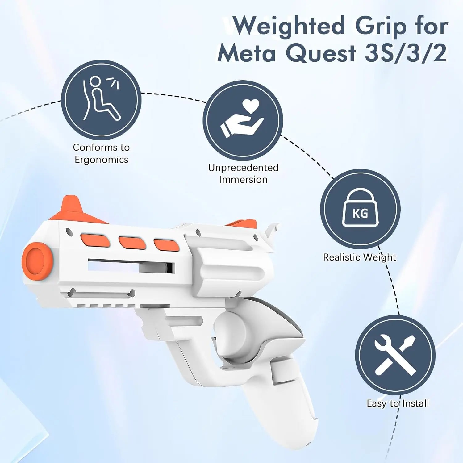 VR Rifle Gunstock Grip for Meta Quest 2/3/3S – Enhanced FPS Immersion