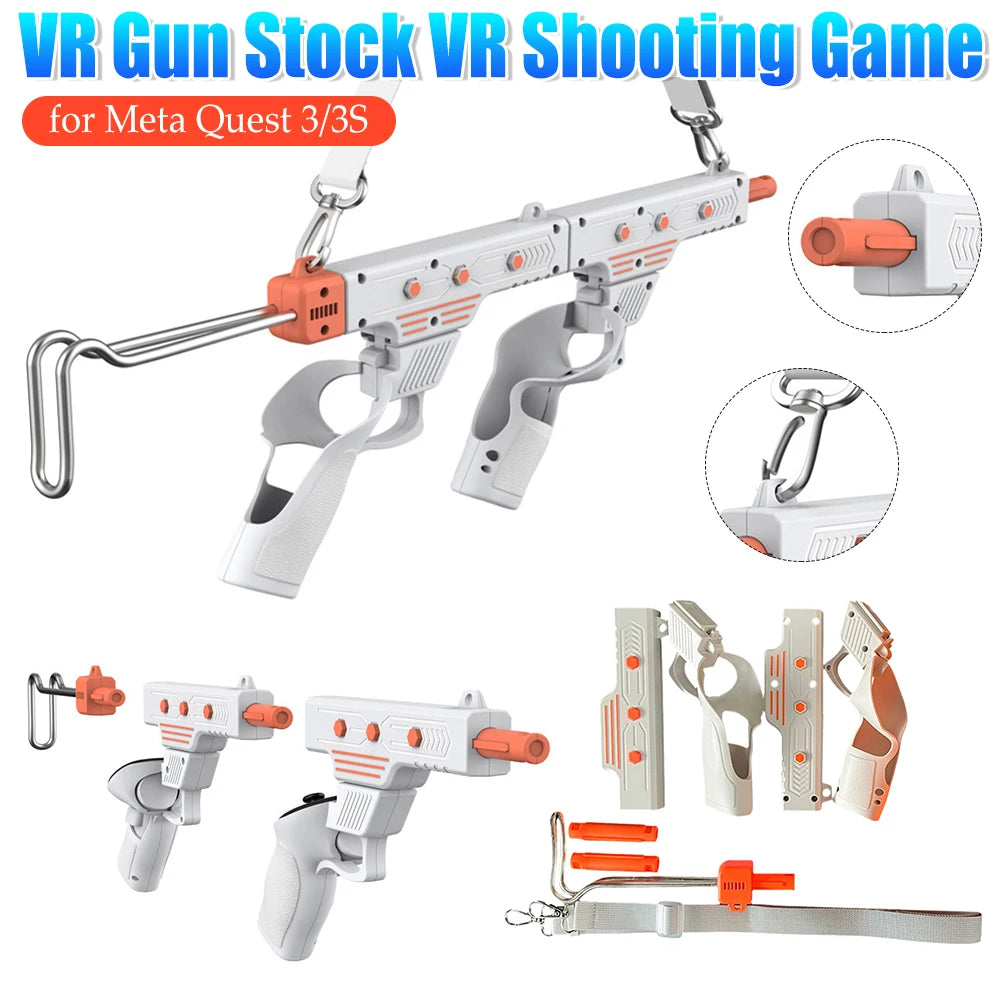 VR Rifle Adapter &amp; Controller Stock for Meta Quest – Shooting Games