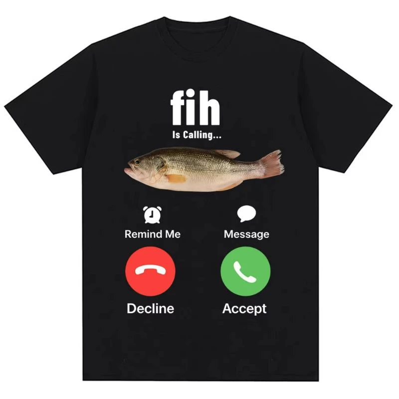 Funny Meme T-shirt – “Fih Is Calling” Humor Streetwear