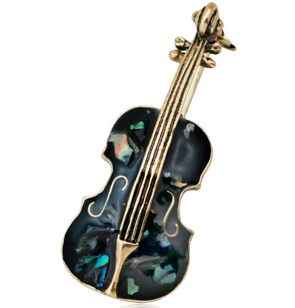 Musical Instrument Brooch Pin – Guitar, Violin, Piano for Women &amp; Kids