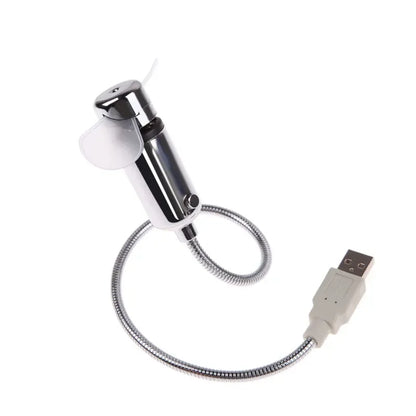 USB Mini Flexible Fan with LED Light – Adjustable Desk Fan