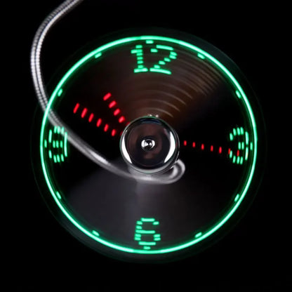 USB Mini Flexible Fan with LED Light – Adjustable Desk Fan