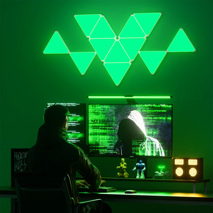 RGB Quantum Triangle Wall Light – WiFi &amp; Bluetooth App Control