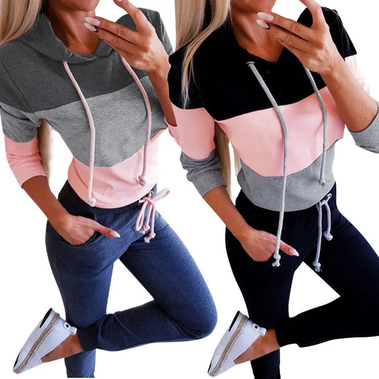 Sexy Color Block Loose Long-sleeve Shirt – Women's Fashion Top