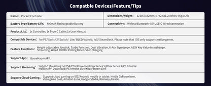 AceGamer wireless pocket controller – Compact Gaming for Switch &amp; PC