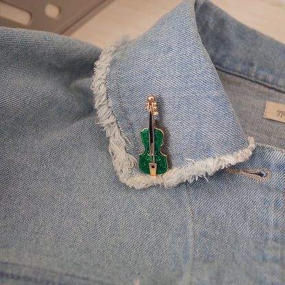 Musical Instrument Brooch Pin – Guitar, Violin, Piano for Women &amp; Kids