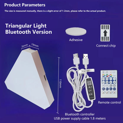 RGB Quantum Triangle Wall Light – WiFi &amp; Bluetooth App Control