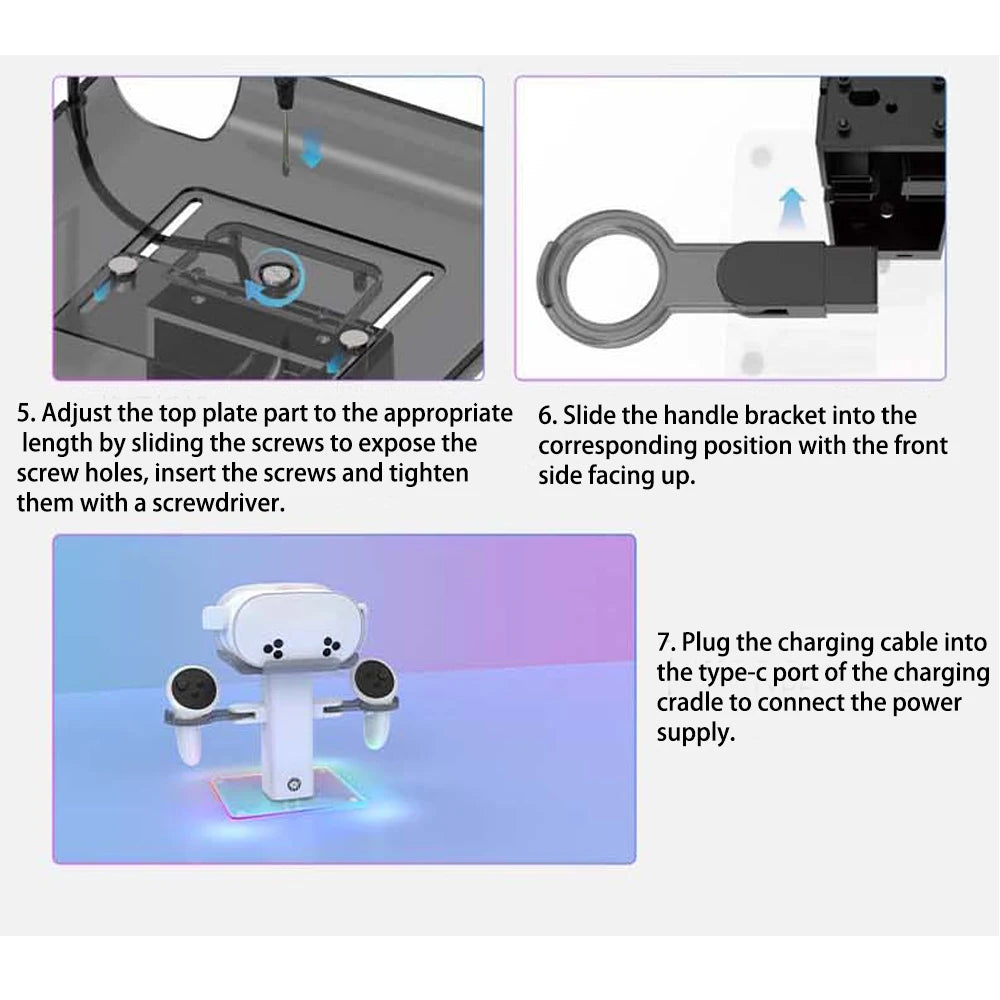 VR Headset Stand &amp; Controller Display Holder for Meta Quest 3/3S