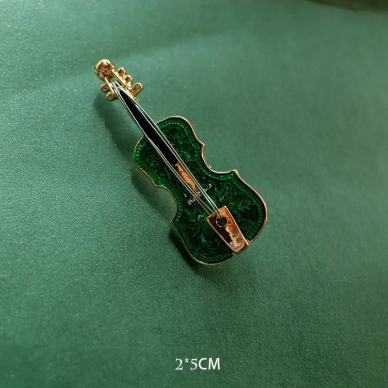 Musical Instrument Brooch Pin – Guitar, Violin, Piano for Women &amp; Kids
