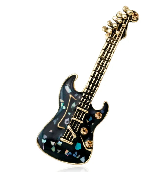 Musical Instrument Brooch Pin – Guitar, Violin, Piano for Women &amp; Kids