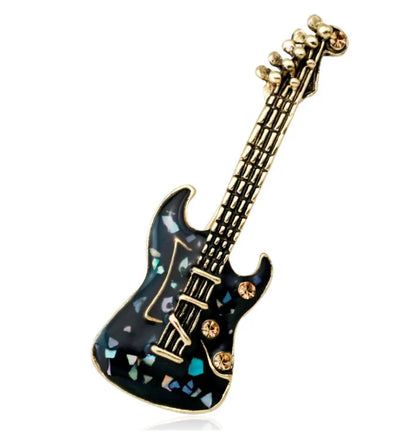 Musical Instrument Brooch Pin – Guitar, Violin, Piano for Women &amp; Kids