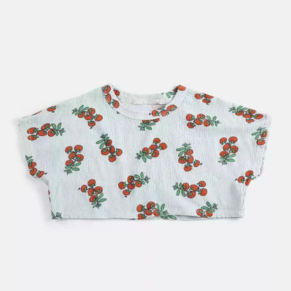 Girls Countryside Flower Printed Dress – Kids Summer Outfit