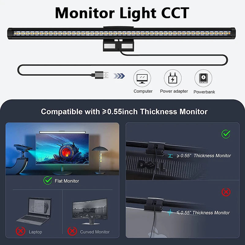 RGB LED Monitor Light Bar – 44cm Screen Hanging Lamp