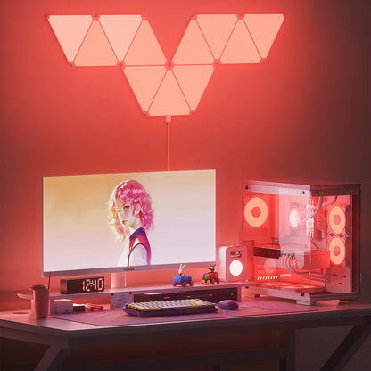 RGB Quantum Triangle Wall Light – WiFi &amp; Bluetooth App Control
