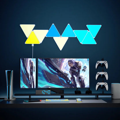 RGB Quantum Triangle Wall Light – WiFi &amp; Bluetooth App Control